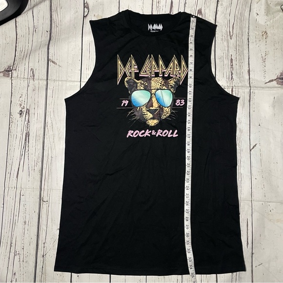 Def Leppard 1983 "Rock & Roll" Women's Black Sleeveless Graphic Tank shirt dress - Picture 4 of 6